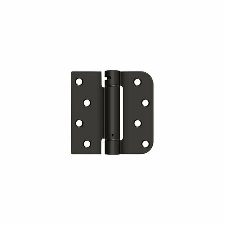 DELTANA Right Hand 4 x 4 5/8 Radius by Square Spring Hinge; Oil Rubbed Bronze Finish DSH4SR510B-RH